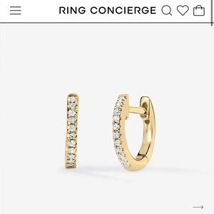 Ring Concierge 14K gold Petite Diamond Huggies: